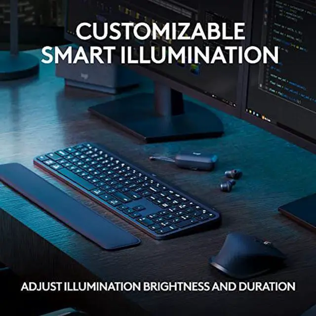 Alt view image 5 of 5 - Logitech MX Keys S Wireless Keyboard, Low Profile, Quiet Typing, Backlighting, Bluetooth, USB C Rechargeable for Windows PC, Linux, Chrome, Mac - Graphite - With Free Adobe Creative Cloud Subscription
