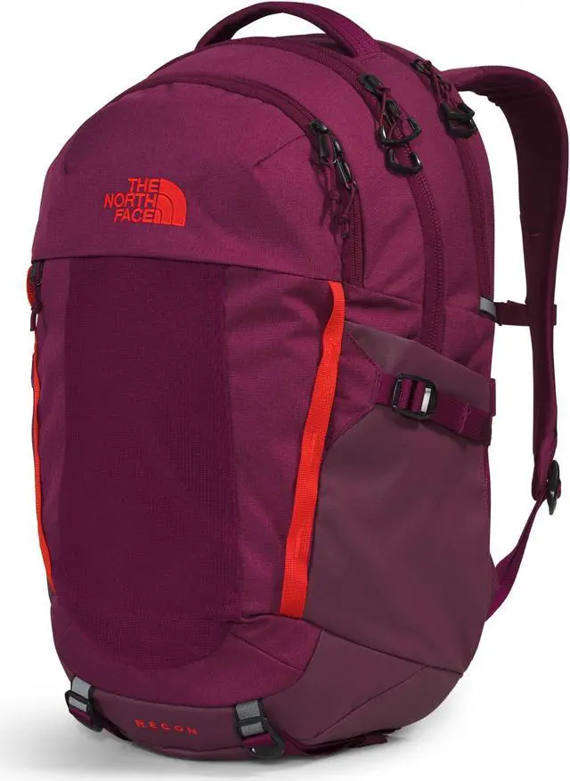 Alt view image 2 of 5 - The North Face Women's Recon Everyday Laptop Backpack, Boysenberry Light Heather/Fiery Red, One Size