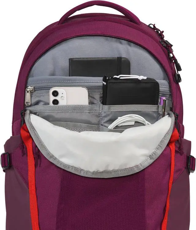 Alt view image 5 of 5 - The North Face Women's Recon Everyday Laptop Backpack, Boysenberry Light Heather/Fiery Red, One Size