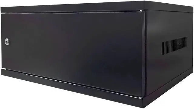 Main image of Electriduct 4U Wall Mount Rack Enclosure Network Cabinet Solid Door Black Powder Coated Steel with Lock
