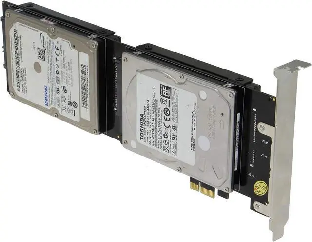 Alt view image 3 of 5 - Sedna - PCI Express Quad 2.5 Inch SATA SSD Controller Card (with Built in Power Circuit, no Need SATA Power Connector) (SSD/HDD not Included)