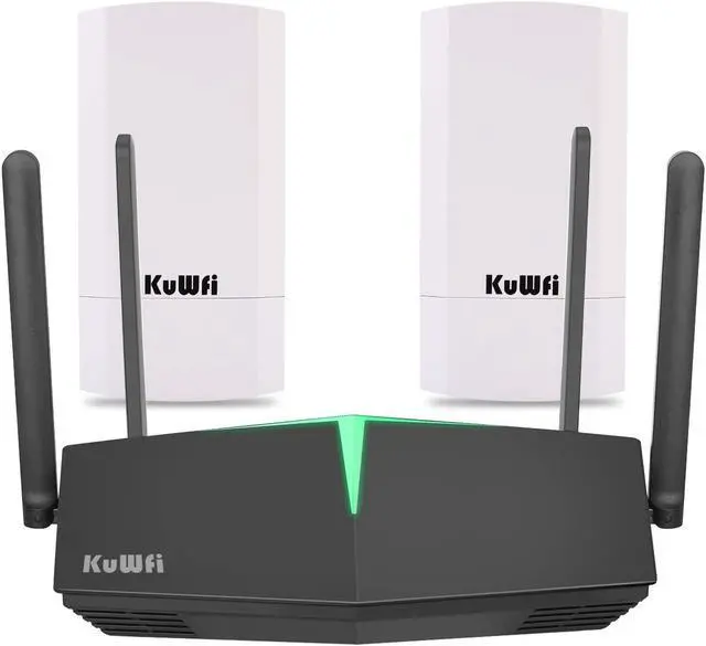 Main image of KuWFi Bundle of Goods Outdoor Wireless WiFi Bridge and WiFi 6 Router