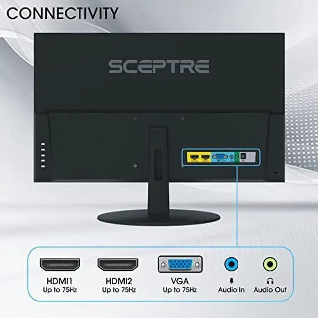Alt view image 3 of 5 - Sceptre IPS 27-Inch Business Computer Monitor 1080p 75Hz with HDMI VGA Build-in Speakers, Machine Black 2020 (E275W-FPT), 27" IPS 75Hz