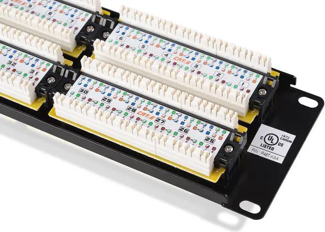 Alt view image 3 of 5 - Cable Matters UL Listed Rackmount or Wall Mount 48 Port Network Patch Panel (Cat6 Patch Panel / RJ45 Patch Panel) & 2U Hinged 19" Wall-Mount Panel Bracket, 55.1 lbs Max Load (2U Rack)
