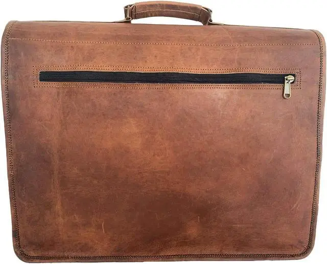 Alt view image 5 of 5 - Handmade Leather Journal Lined Paper and Leather briefcase 18 Inch Laptop Messenger Bags for Men and Women Combo Pack