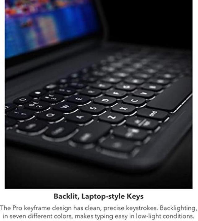 Alt view image 3 of 5 - ZAGG Pro Keys Detachable Case and Wireless Keyboard for Apple iPad Air 10.9, Multi-Device Bluetooth Pairing, Backlit Laptop-Style Keys, Apple Pencil Holder, 6.6ft Drop Protection, Black