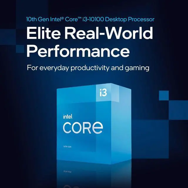 Alt view image 2 of 5 - Intel Core i3-10100 Desktop Processor 4 Cores up to 4.3 GHz LGA1200 (Intel 400 Series Chipset) 65W, Model Number: BX8070110100