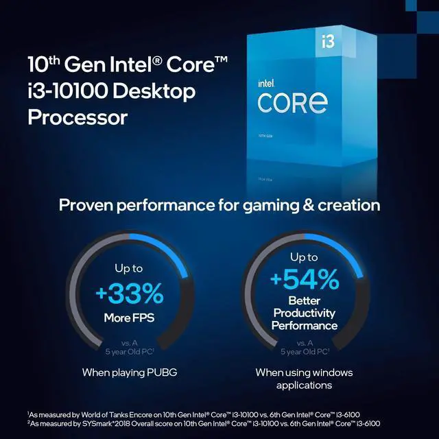Alt view image 4 of 5 - Intel Core i3-10100 Desktop Processor 4 Cores up to 4.3 GHz LGA1200 (Intel 400 Series Chipset) 65W, Model Number: BX8070110100