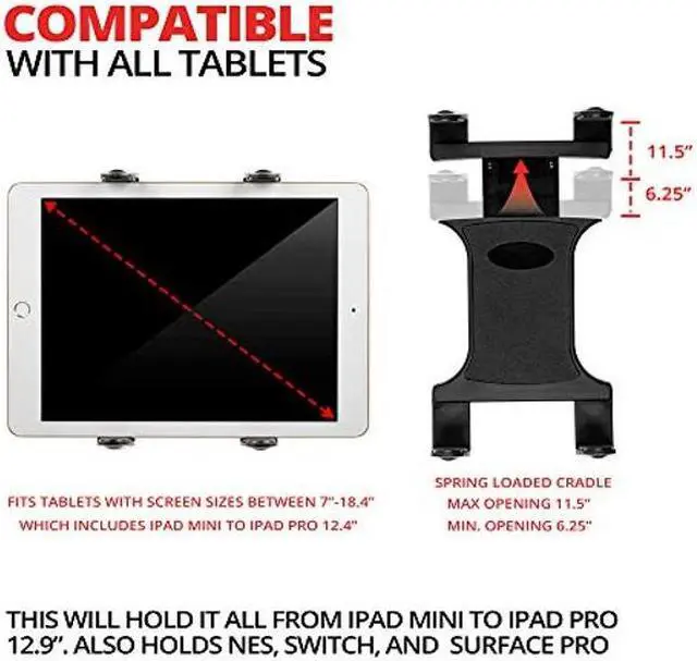 Alt view image 2 of 5 - Tackform Heavy Duty Tablet Mount for Trucks - Impact Series Universal Vehicle Seat Rail Mount (20-24" Telescoping) Works with Most Vehicles with Accessible Floor Bolts