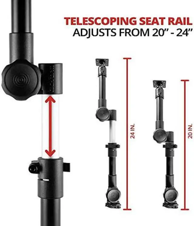 Alt view image 4 of 5 - Tackform Heavy Duty Tablet Mount for Trucks - Impact Series Universal Vehicle Seat Rail Mount (20-24" Telescoping) Works with Most Vehicles with Accessible Floor Bolts