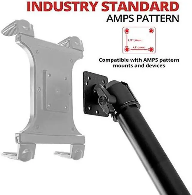 Alt view image 5 of 5 - Tackform Heavy Duty Tablet Mount for Trucks - Impact Series Universal Vehicle Seat Rail Mount (20-24" Telescoping) Works with Most Vehicles with Accessible Floor Bolts