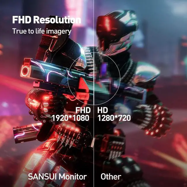 Alt view image 4 of 5 - SANSUI Monitor 24 inch 100Hz IPS USB Type-C FHD 1080P Computer Display Built-in Speakers HDMI DP HDR10 Game RTS/FPS Tilt Adjustable for Working and Gaming (ES-24X3 Type-C & HDMI Cable Included)