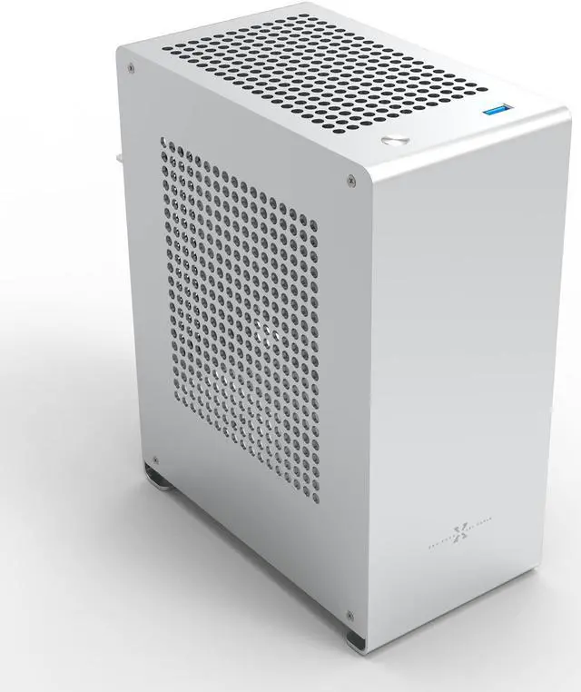 Alt view image 2 of 5 - ZZEW A1P Mini-ITX Case, Micro ITX PC Case, Mini Computer Case in Silver Color, Full Aluminum Small Gaming Case with 3.0 Dual Reverse PCI Riser Cable