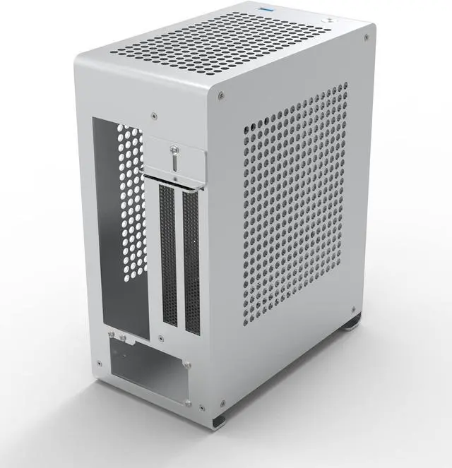 Alt view image 4 of 5 - ZZEW A1P Mini-ITX Case, Micro ITX PC Case, Mini Computer Case in Silver Color, Full Aluminum Small Gaming Case with 3.0 Dual Reverse PCI Riser Cable