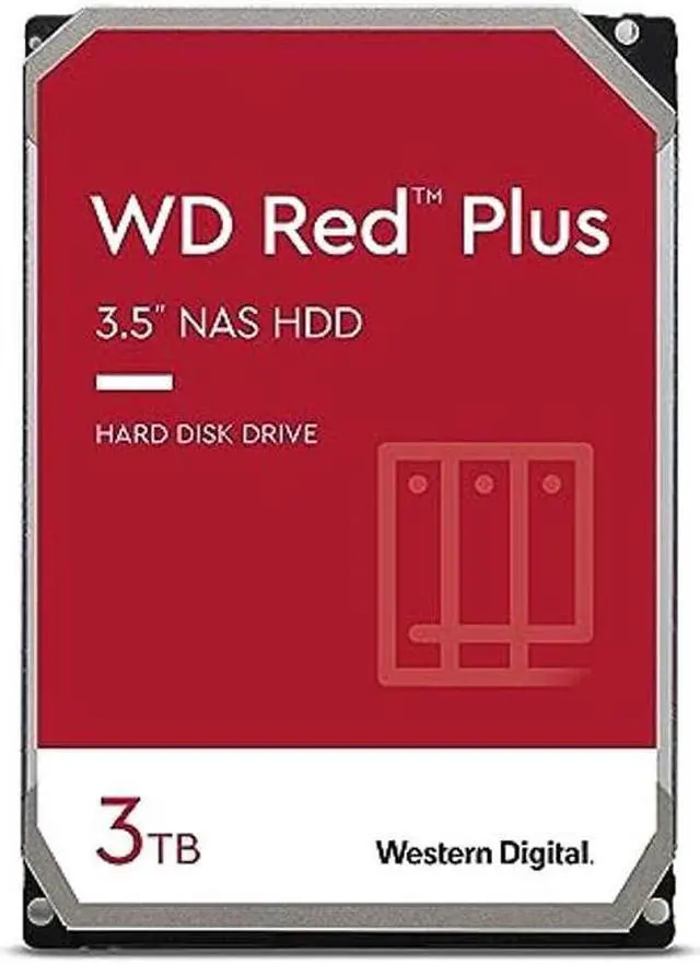 Western Digital 3TB WD Red Plus NAS Internal Hard Drive HDD - 5400 