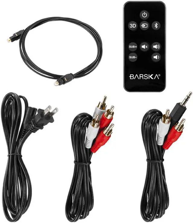 Alt view image 4 of 5 - Barska Edge Plug-and-Play Sound Deck TR-100, with 3D Audio Technology, Enhanced Design, Bluetooth Connectivity, and High Fidelity Sound, One Cable to The TV and One to The Wall, Black