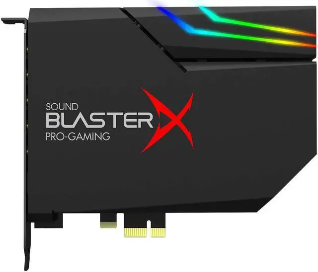 Main image of Creative Sound BlasterX AE-5 Plus SABRE32-class Hi-res 32-bit/384 kHz PCIe Gaming Sound Card and DAC with Dolby Digital and DTS, Xamp Discrete Headphone Bi-amp, Up to 122dB SNR, RGB Lighting System