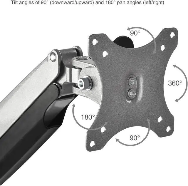 Alt view image 4 of 5 - SIIG Single Monitor Desk Mount with Premium Gas Spring for 13 to 32 Inch Flat & Curved Screens, VESA, Articulating Monitor Stand (CE-MT2D12-S1)