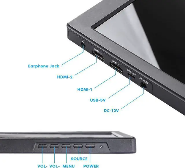 Alt view image 4 of 5 - SunFounder 13.3 Inch Display IPS Portable Screen for Raspberry Pi, 2 HDMI Monitor 1920x1080 Gaming Monitor for Ps4 Raspberry Pi WiiU Xbox 360 Windows 7/8/10