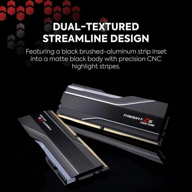 Alt view image 4 of 5 - G.SKILL Trident Z5 Neo RGB Series (AMD Expo) DDR5 RAM 32GB (2x16GB) 6000MT/s CL30-38-38-96 1.35V Desktop Computer Memory UDIMM - Matte Black (F5-6000J3038F16GX2-TZ5NR)