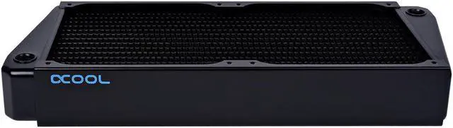 Alt view image 2 of 5 - Alphacool NexXxos XT45 Full Copper X-Flow Radiator280, 140mm x 2, Dual Fan, Black