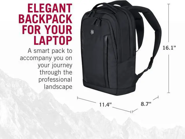 Alt view image 3 of 5 - Victorinox Altmont Professional Compact Laptop Backpack - Tablet & Laptop Bag for Travel Accessories - Computer Backpack Includes Sleek Organizer - 16 Liters, Black