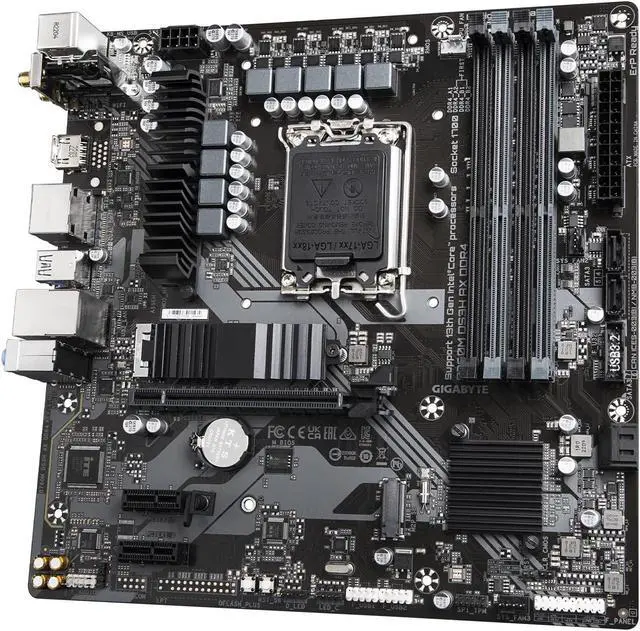 Alt view image 4 of 5 - GIGABYTE B760M DS3H AX DDR4 (LGA 1700/ Intel/ B760/ M-ATX/ DDR4/ 2* M.2/ PCIe 4.0/ USB 3.2 Gen 2 Type-C/WiFi 6E/ 2.5GbE LAN/Q-Flash Plus/PCIe EZ-Latch/Gaming Motherboard)