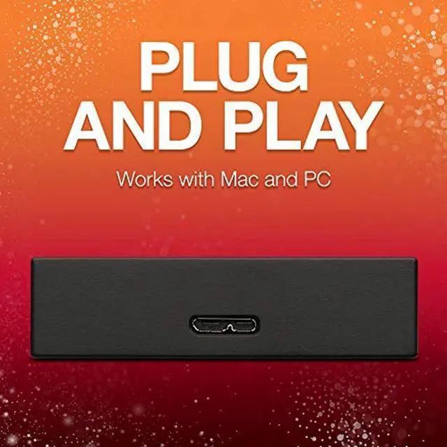 Alt view image 3 of 5 - Seagate Backup Plus Portable 4TB External Hard Drive HDD - Black USB 3.0 for PC Laptop and Mac, 1 Year Myliocreate, 2 Months Adobe CC Photography, 2-year Rescue Service (STHP4000400)