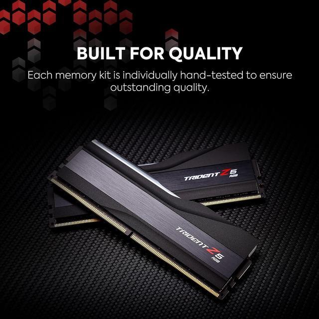 Alt view image 5 of 5 - G.SKILL Trident Z5 RGB Series (Intel XMP 3.0) DDR5 RAM 32GB (2x16GB) 6000MT/s CL36-36-36-96 1.35V Desktop Computer Memory UDIMM - Matte Black (F5-6000J3636F16GA2-TZ5RK)