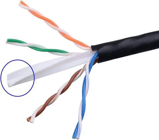Alt view image 4 of 5 - FiveStarCable Cat6 CMR 1000 Ft 23AWG Riser Rated Solid Bare Copper Cable 4 Twisted Pair UTP Bulk Ethernet Router Network POE Security Camera Cable LAN Cable PVC Black