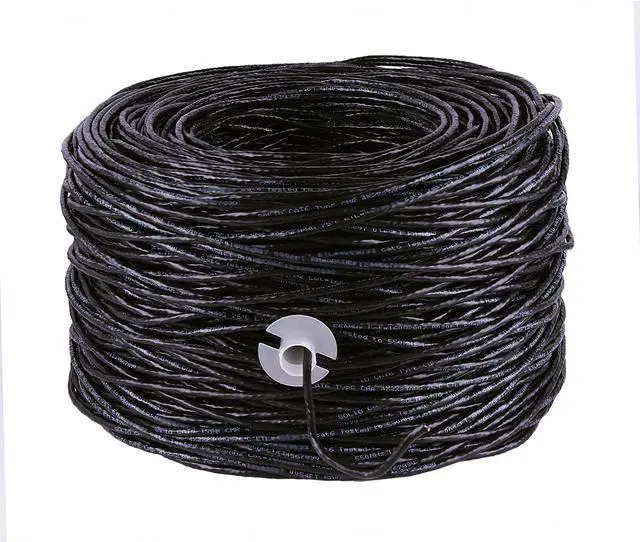 Alt view image 3 of 5 - FiveStarCable Cat6 CMR 1000 Ft 23AWG Riser Rated Solid Bare Copper Cable 4 Twisted Pair UTP Bulk Ethernet Router Network POE Security Camera Cable LAN Cable PVC Black