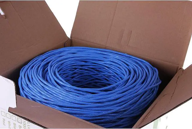 Alt view image 4 of 5 - FiveStarCable Cat6 CMR 1000 Ft 23AWG Riser Rated Solid Bare Copper Cable 4 Twisted Pair UTP Bulk Ethernet Router Network POE Security Camera Cable LAN Cable PVC Blue