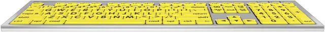 Alt view image 5 of 5 - Logickeyboard 'Slimline' with Large Print * Black Letters on Yellow Keys * Made for Mac * Including LogicLight Lamp * p/n LKBU-LPRNTBY-CWMU-US