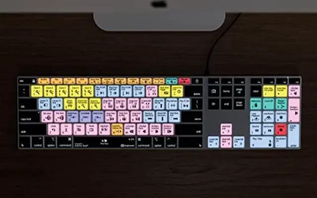 Alt view image 3 of 5 - Pro Tools - Backlit Pro Aluminum Keyboard - macOS - US - Avid Pro Tools Shortcut Keyboard with Color-Coded Keys, No Fading, USB Wired, Compatible with Logic Pro & MacBook Pro