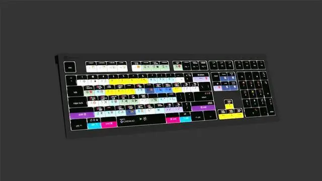 Alt view image 5 of 5 - Logickeyboard Designed for Maxon Cinema 4D R21 Compatible with macOS - Astra 2 Backlit Keyboard # LKB-C4DB-A2M-US