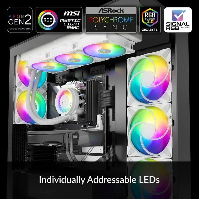 Alt view image 2 of 5 - ARCTIC Liquid Freezer III 420 A-RGB - CPU AIO Water Cooler, Water Cooling PC, Intel & AMD, Efficient PWM-Controlled Pump, Fan: 200-1900 RPM, LGA1851 and LGA1700 Contact Frame - White
