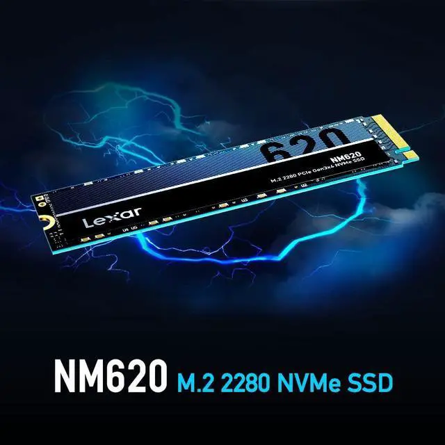 Alt view image 2 of 5 - Lexar NM620 SSD 2TB PCIe Gen3 NVMe M.2 2280 Internal Solid State Drive, Up to 3300MB/s Read, for Gamers and PC Enthusiasts (LNM620X002T-RNNNU)