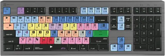 Alt view image 2 of 5 - Logickeyboard Backlit 'Astra2' Designed for use with Avid Media Composer on Mac * 'Classic' Layout * p/n LKB-MCOM4-A2M-US