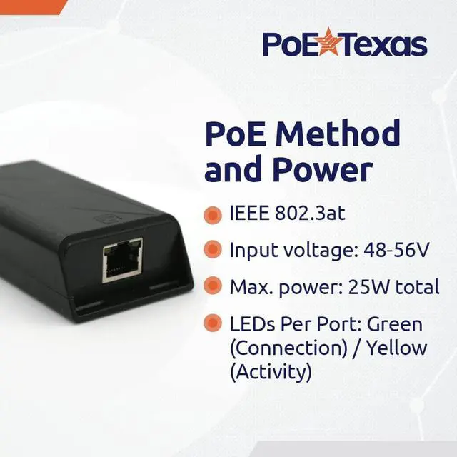 Alt view image 3 of 5 - PoE Texas PoE+ Power Over Ethernet to USB-C Converter - 10/100 Mbps PoE to USB C PoE+ Adapter with USB-A Port - for Apple iPad Pro, Google Surface Pro/Go, Samsung Tab Tablets, POS Stations, Kiosks