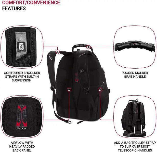 Alt view image 2 of 5 - SwissGear 5977 ScanSmart Laptop Backpack, Black, 17-Inch