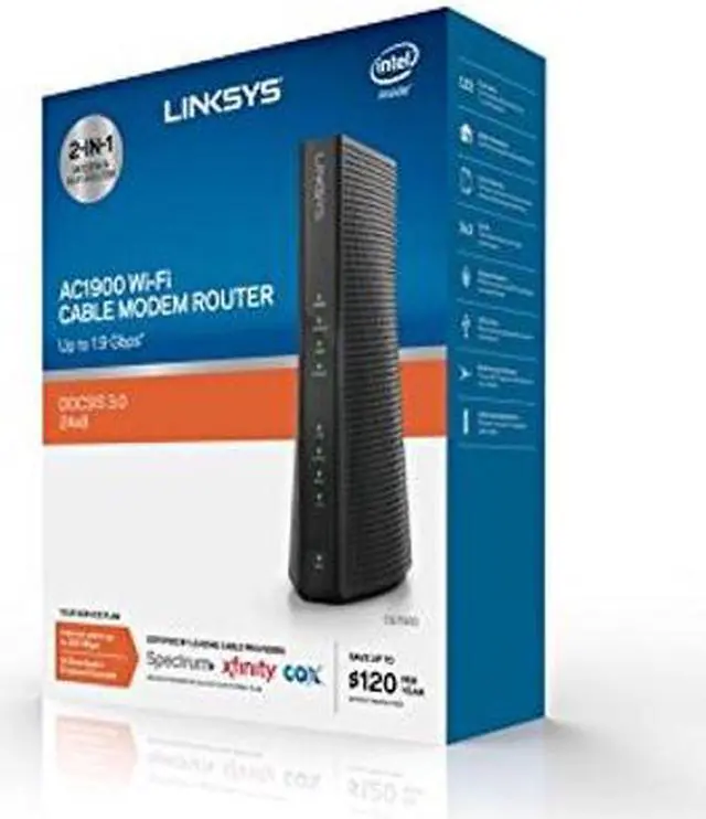 Alt view image 4 of 5 - Linksys High Speed DOCSIS 3.0 24x8 AC1900 Cable Modem Router, Certified for Xfinity by Comcast and Spectrum by Charter (CG7500)