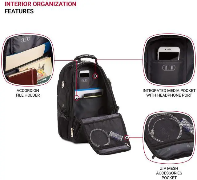 Alt view image 4 of 5 - SwissGear 5977 ScanSmart Laptop Backpack, Black, 17-Inch