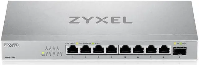 Alt view image 3 of 5 - Zyxel 8-Port 2.5G Multi-Gig Unmanaged Switch | 1x 10G SFP+ | Desktop/Wall Mount [XMG-108]