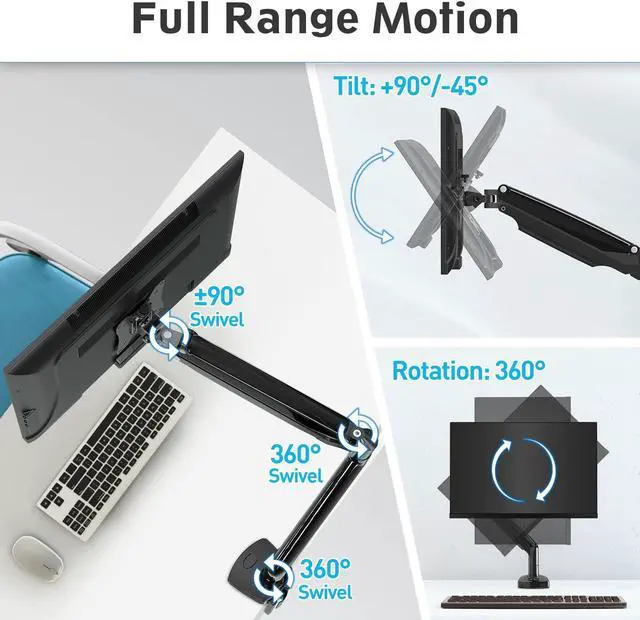 Alt view image 3 of 5 - MOUNTUP Ultrawide Single Monitor Arm & Triple Monitor Desk Mount Bundle