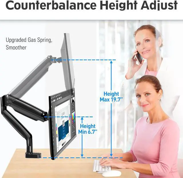 Alt view image 5 of 5 - MOUNTUP Ultrawide Single Monitor Arm & Triple Monitor Desk Mount Bundle
