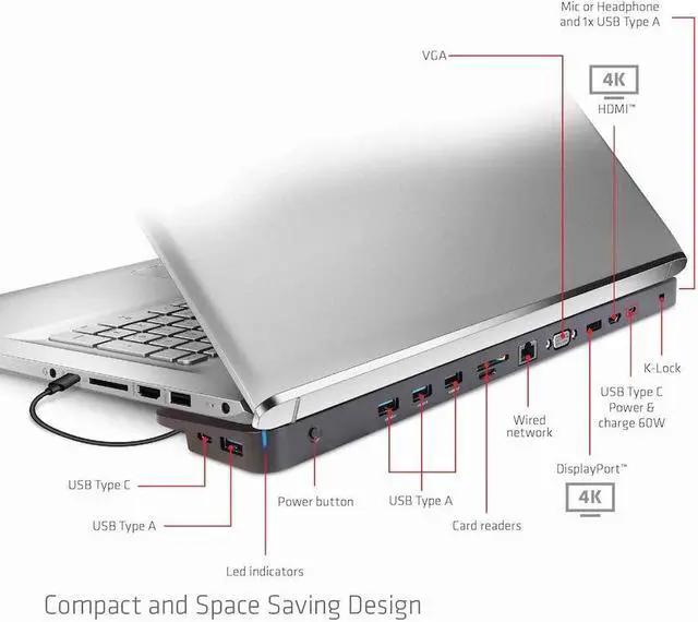 Alt view image 4 of 5 - Club 3D CSV-1565 USB Gen1 Type-C Triple Display DP1.4 Alt Mode Smart PD3.0 Charging Dock with 100 Watt Power Supply