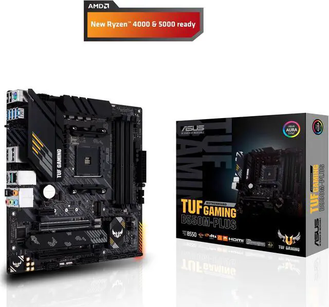 Alt view image 2 of 5 - ASUS TUF GAMING B550M-PLUS AMD AM4 (3rd Gen Ryzen(tm)) Micro ATX gaming motherboard (PCIe 4.0, 2.5Gb LAN, BIOS FlashBack, HDMI 2.1, USB 3.2 Gen 2, Addressable Gen 2 RGB header and AURA Sync)