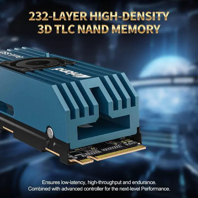 Alt view image 4 of 5 - INLAND TD510 1TB PCIe 5.0 M.2 SSD Gen5 x 4 232-L 3D TLC NAND NVMe 2280 Internal Solid State Drive Gaming SSD with Heatsink & DRAM