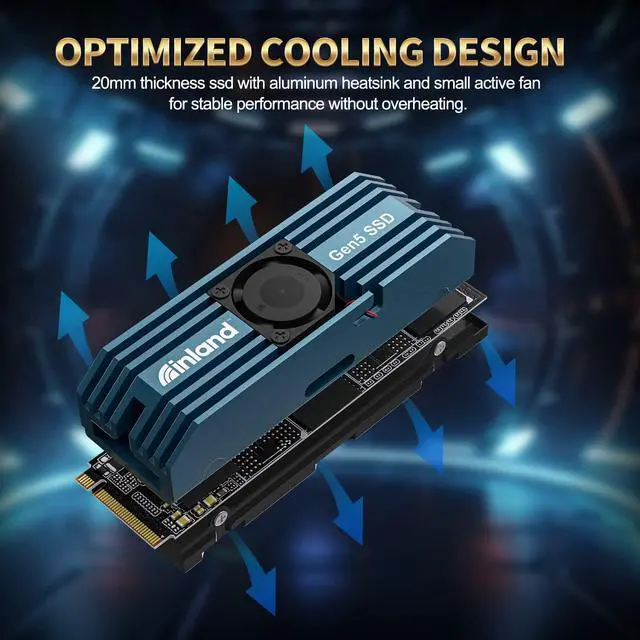 Alt view image 5 of 5 - INLAND TD510 1TB PCIe 5.0 M.2 SSD Gen5 x 4 232-L 3D TLC NAND NVMe 2280 Internal Solid State Drive Gaming SSD with Heatsink & DRAM