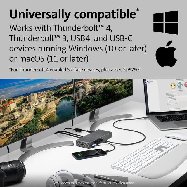 Alt view image 3 of 5 - Kensington SD5700T Thunderbolt 4 Docking Station, Dual 4K, 90W PD - Window and Mac OS (K35175NA)